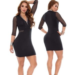 🇨🇴Pitbull Stunning Colombian Sexy Black Mini Dress